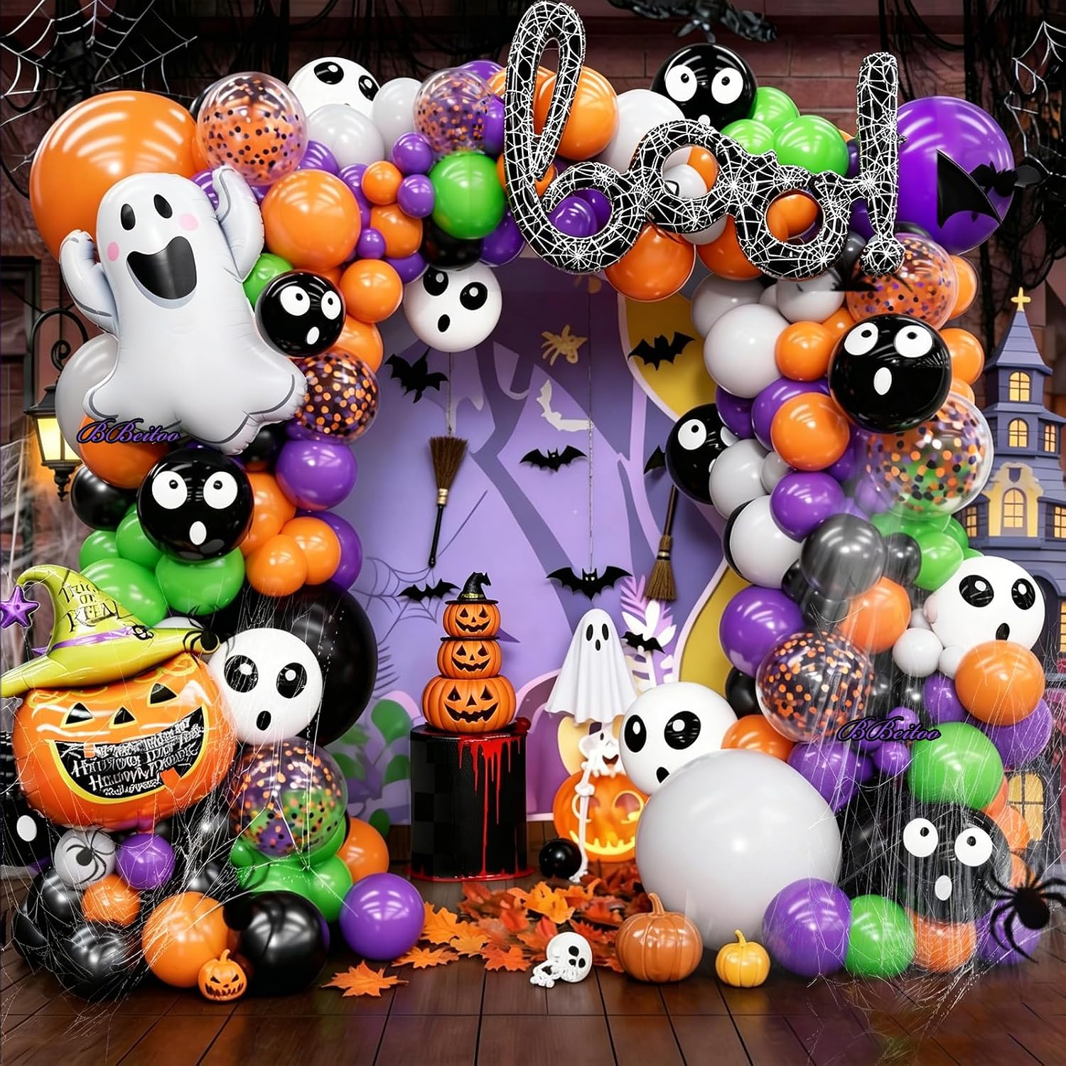 Balloon Arch Kit - 184Pcs Kit Dekorasi Balon Halloween dengan