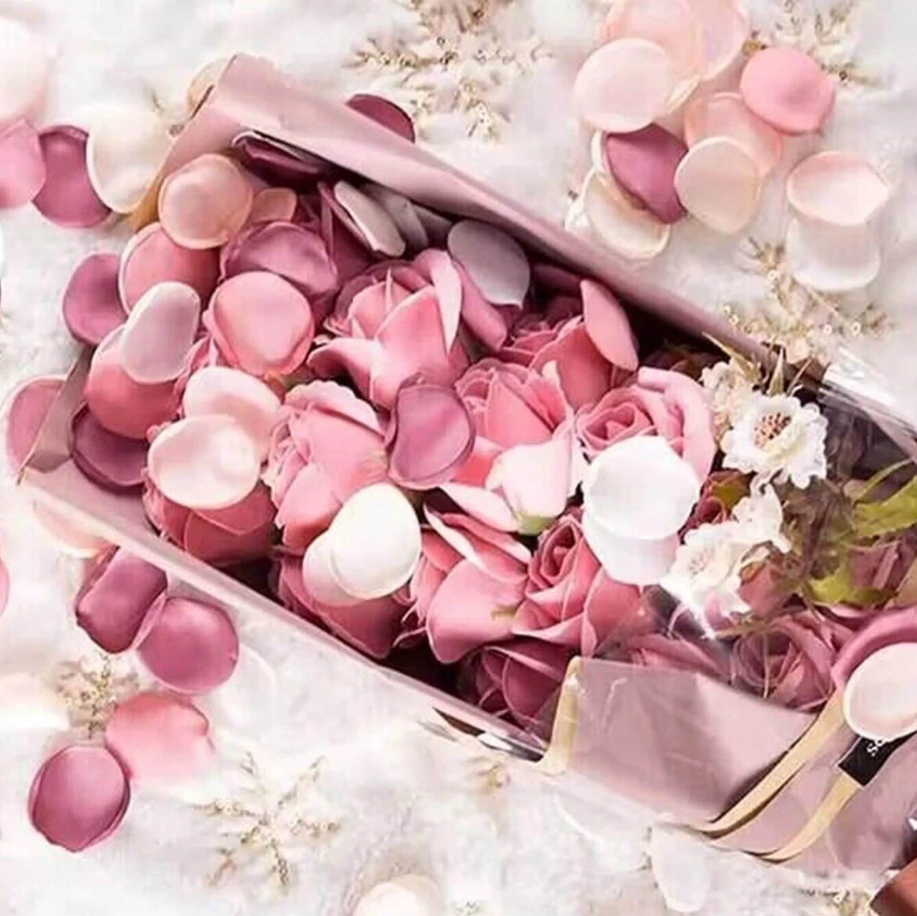 Confetti Cannon Tube - 100pcs bunga buatan sutra kelopak mawar