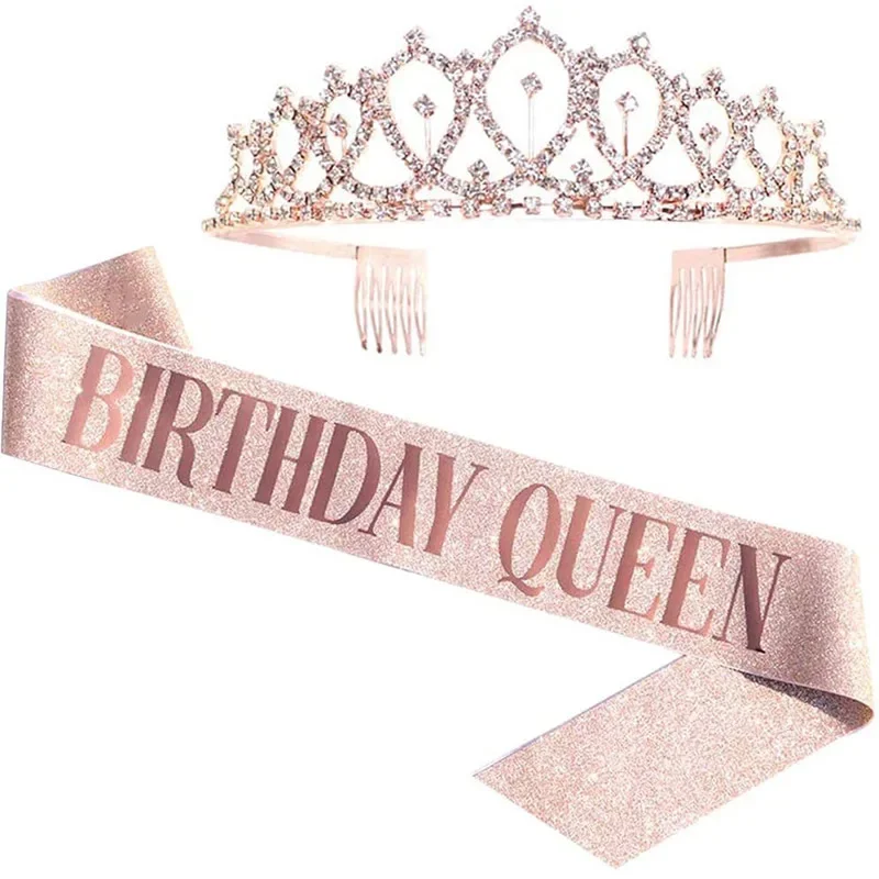 Birthday Sash Glitter - Ulang Tahun Ratu mahkota gadis wanita