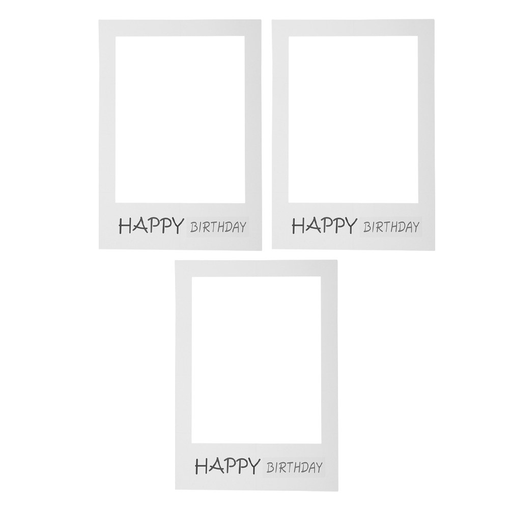 Photo Booth Frame - 3Pcs Bingkai Foto Ulang Tahun Kertas,