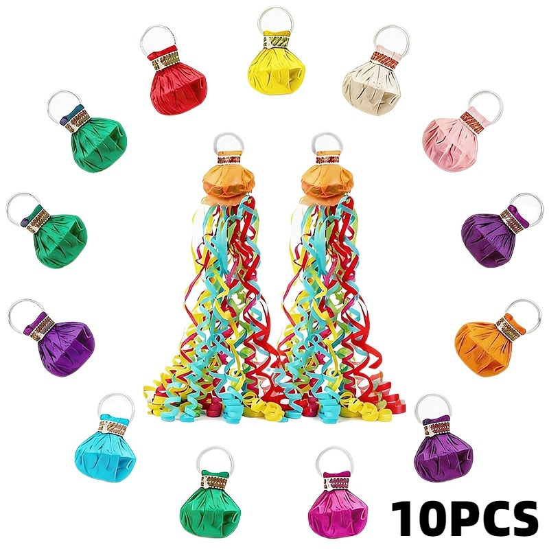 Confetti Cannon Tube - 10PCS Konfeti Lempar Tangan Warna-Warni, Pita