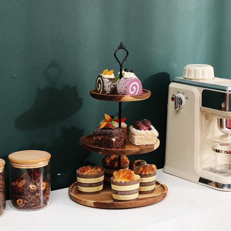 Stand Kue 3 Tingkat dari Kayu  - Cupcake Stand Tier ulasan dan harga