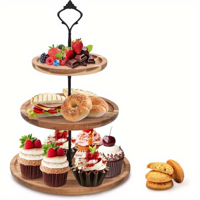 Stand Kue 3 Tingkat dari Kayu  - Cupcake Stand Tier ulasan dan harga