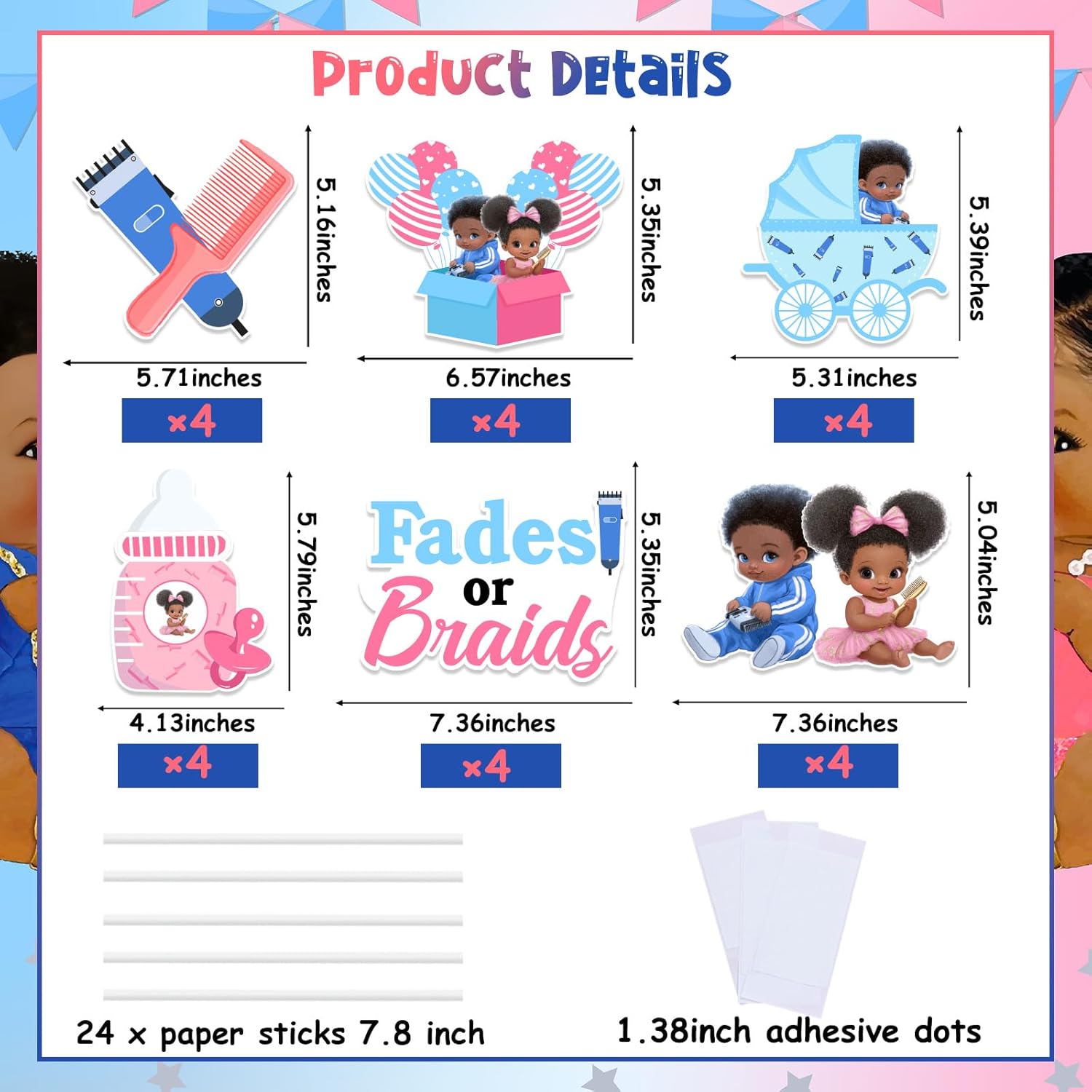 1Set Dekorasi Gender Reveal Fa - Centerpiece Stick ulasan dan harga