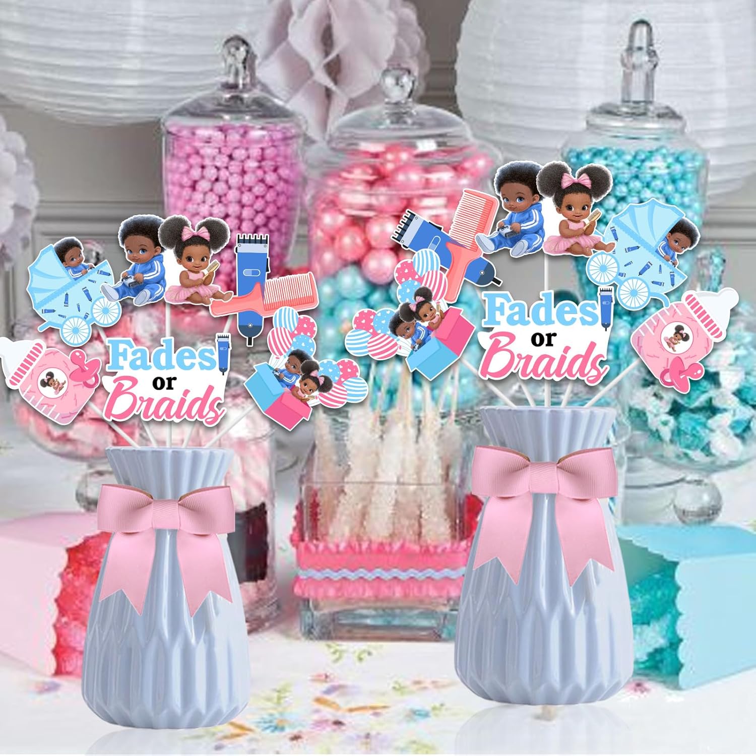 1Set Dekorasi Gender Reveal Fa - Centerpiece Stick ulasan dan harga