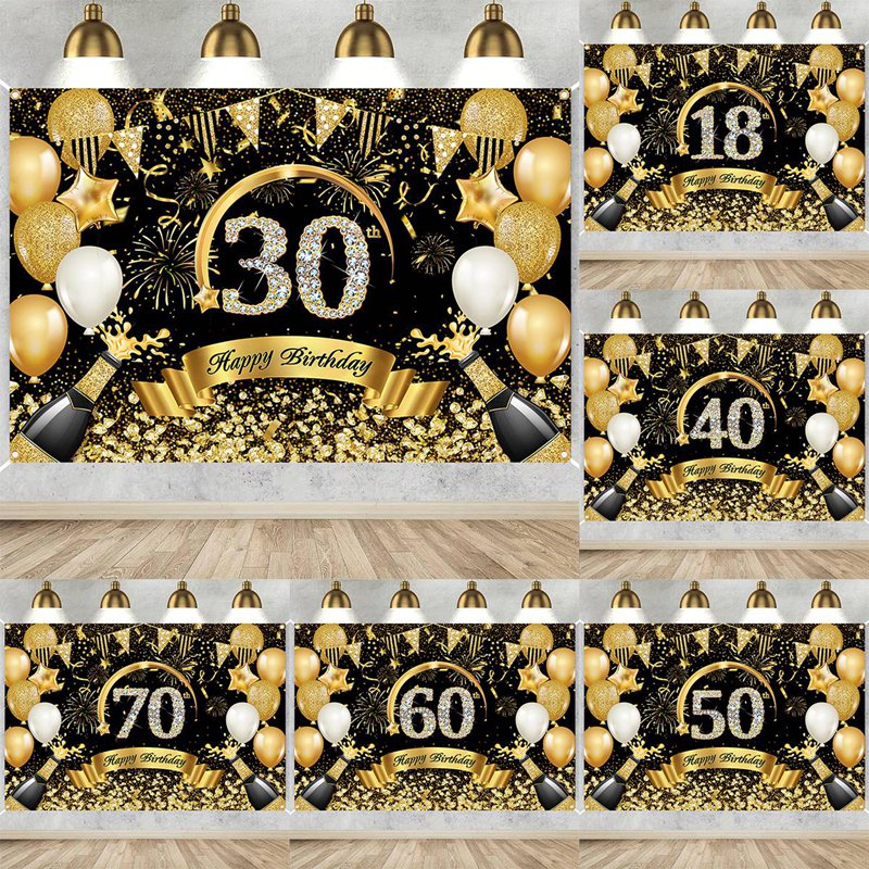 Spanduk Selamat Ulang Tahun Ke - Party Banner Gold ulasan dan harga