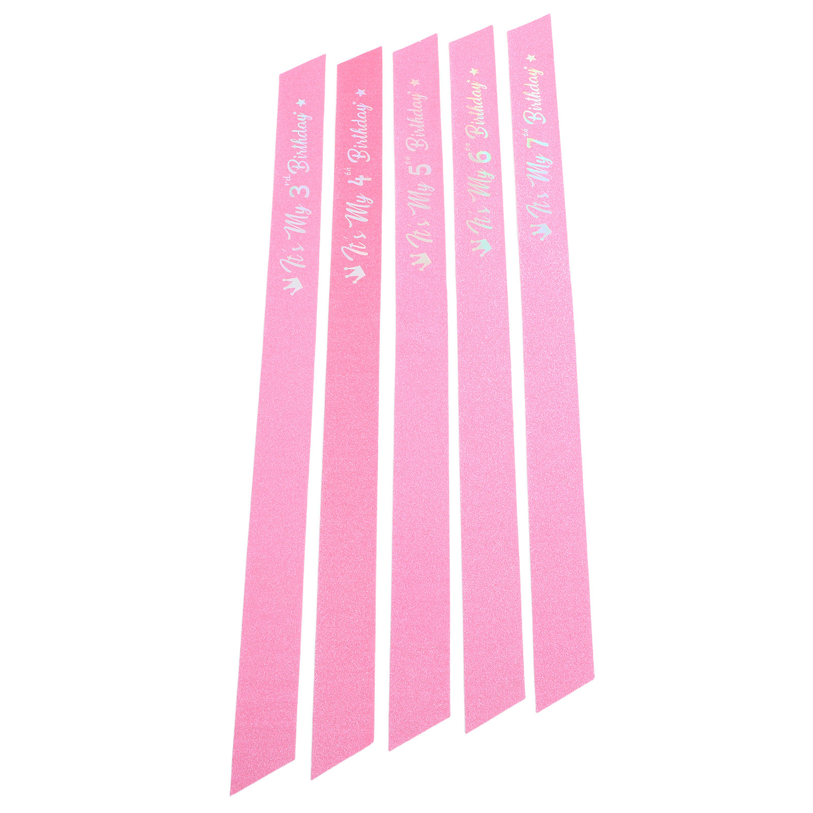 5Pcs Selempang Glitter Pink 'I - Birthday Sash Glitter ulasan dan harga